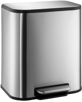 Garvee 5.2 Gal Brushed Nickel Stainless Steel Step Trash Can, Smudge-Resistant Rectangular Pedal Bin for Kitchen,Bath, Office