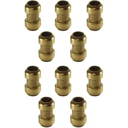 Kupfer Steckfitting Tectite Kupplung 15 x 15 mm DVGW 10 Stück