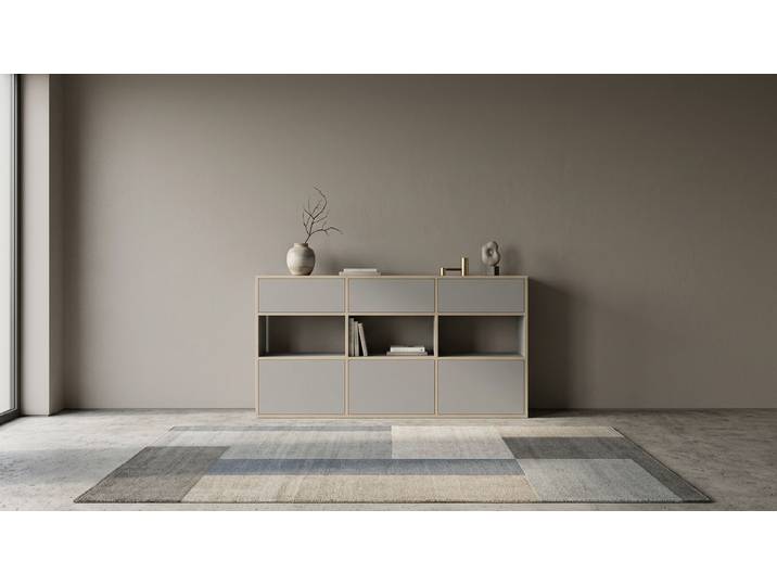 Sideboard mit Schubladen - Kommode wie vom Tischler o. Schreiner Premium Dekore Grau Multiplex Kante