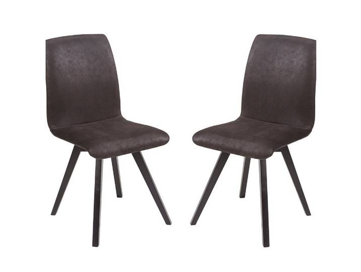 Esszimmerstuhl 2er-Set 'Granada' Buche schwarz & Bezug anthrazit