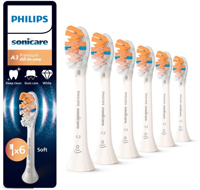 Philips Sonicare Premium All-in-One HX9096/87 têtes de remplacement pour brosse à dents White 6 pcs