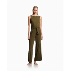 Emporio Armani für Damen. EW003412_AF20240 Grüner Sommer-Overall (L), Lässig, Viskose, Ärmellos / Hosenträger
