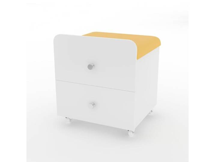 Tabouret coiffeuse jaune avec rangement siège rembourré et tiroir pouf carré pour chambre salon maquillage