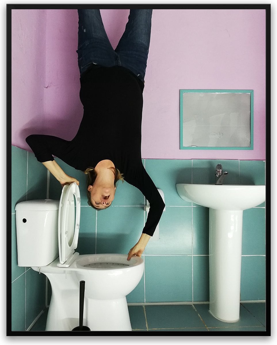 Grappige WC Fotolijst met glas 30 x 40 cm