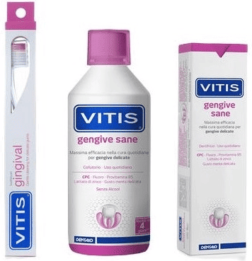 Vitis Gengive Sane Collutorio 500 ml + Dentifricio 100 ml + Spazzolino