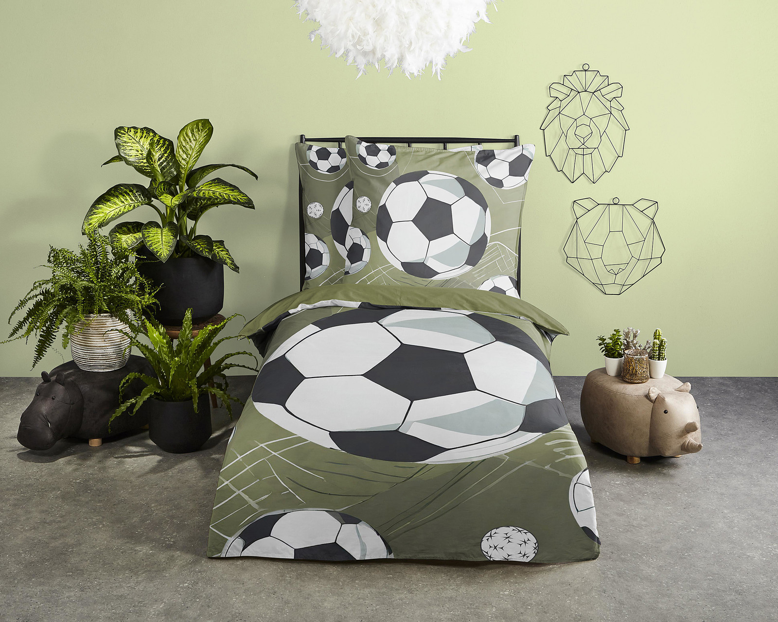 Pure Kinderdekbedovertrek Daan Groen met Kussensloop - 100% Polyester - 135 x 200 cm