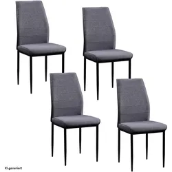 HTI-Living, Stühle, Esszimmerstuhl Madison Webstoff Grau 4er-Set (4x)