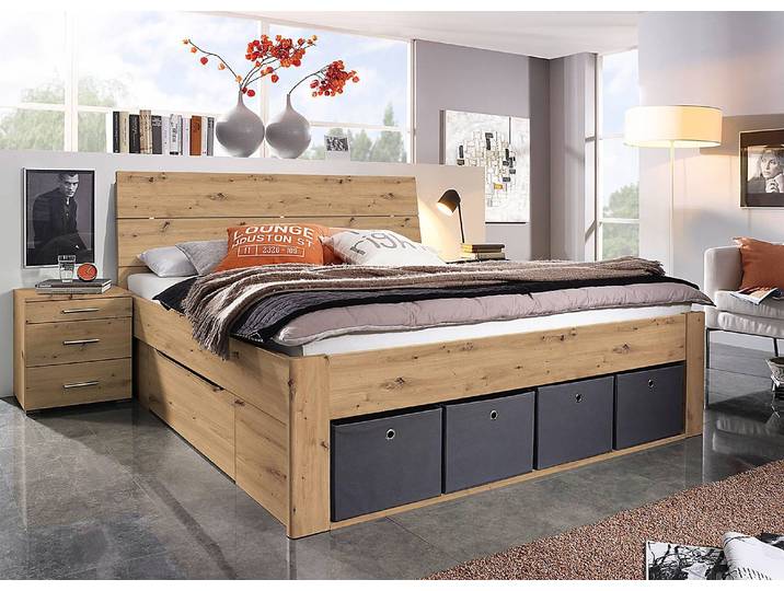 Kopfteil 185cm Braun/Eiche Artisan Dekor ohne Beleuchtung