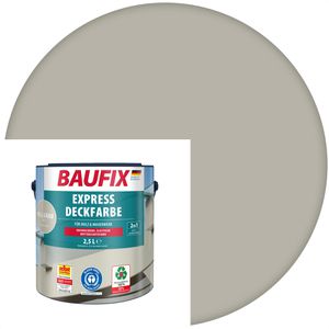 Baufix Holzfarbe Express Deckfarbe, 2,5l, innen & außen, wetterfest, RAL 7044 hellgrau