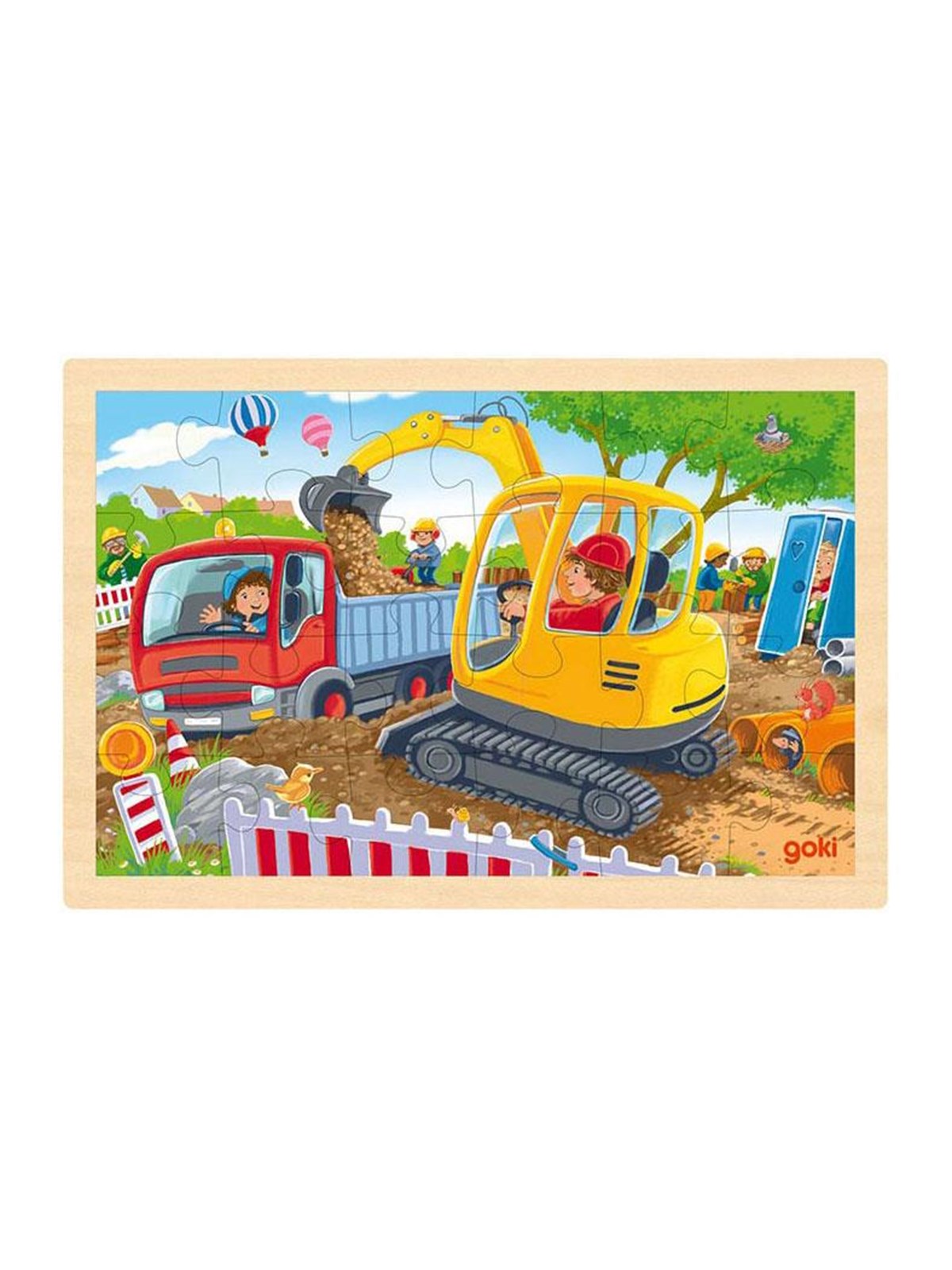 Goki Wooden Jigsaw Puzzle Excavator 24pcs. Holz
