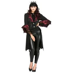 Mantel "Vampirin" für Damen, schwarz/rot
