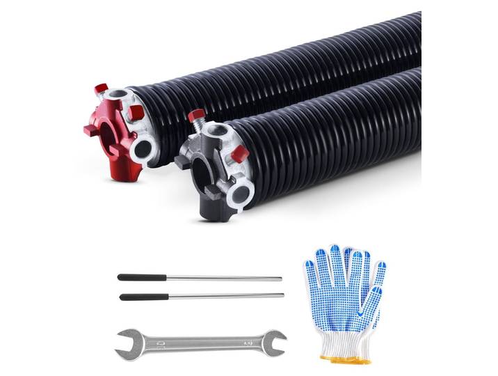 Ressort de torsion de porte de garage VEVOR (φ5\,94 x φ50\,8 x 711 mm) 16000 cycles\, revêtement noir\, pour remplacement\, ressort de porte de garage