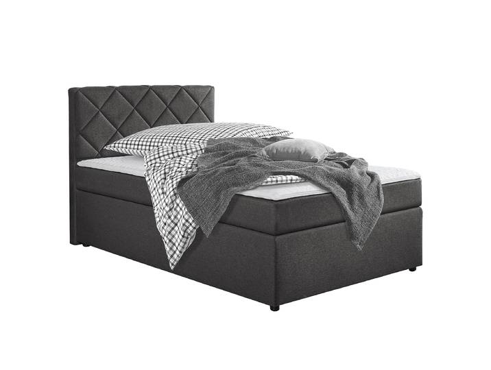 Boxspringbett Nattol 120 x 200cm Mischgewebe Grau/Grau