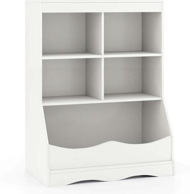 "34.5"" Kids Bookshelf 5 Cube Open Storage Shelf"