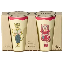 RICE Melamin Hohe Becher Nathalie Lété 2er Pack, 2x 400 ml, Modell 1