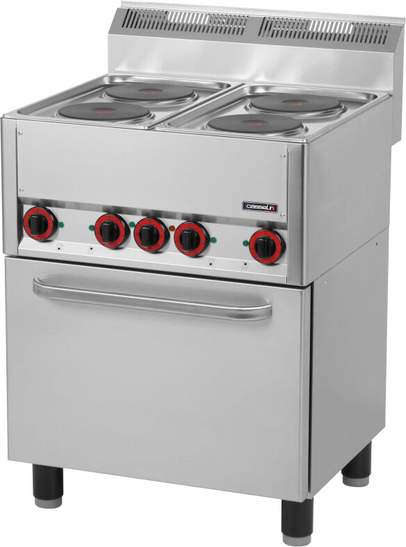 Casselin Fornello Elettrico 4 Fuochi con Forno Elettrico Ventilato GN 1/1 66