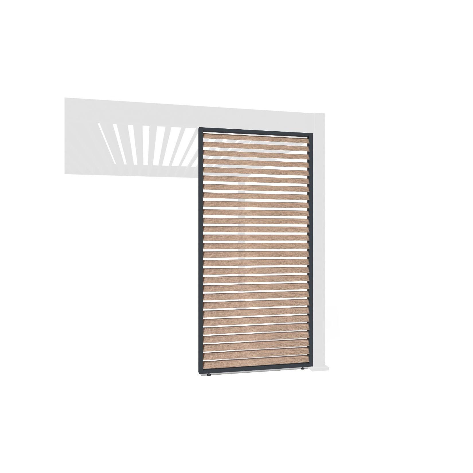 Weide Holzoptik Lamellenwand Für Pergola Aus Aluminium 3 Maße1.13 Meter