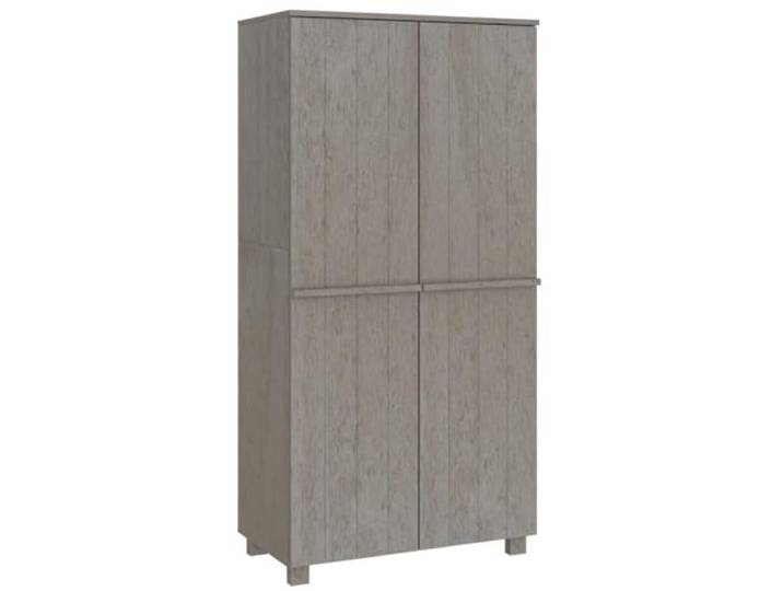 HKQWPBF Kleiderschrank HAMAR Hellgrau 89x50x180 cm Massivholz Kiefer Massives Kiefernholz,hellgrau,oberes Fach,unteres Fach mit Kleiderstange,89x50x180 cm,Schlafzimmer,Flur