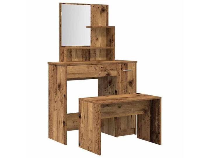 SALE 2025 Bureau Coiffeuse de Chambre/ Ensemble de coiffeuse - vieux bois - Bois d'ingénierie Chill3110411