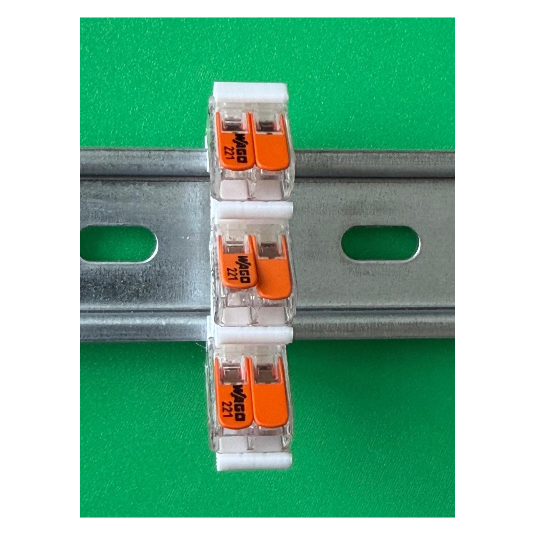 Soixx Hutschienenhalter XWD für WAGO 221-412 DIN Rail 35 mm Hutschiene Halter Weiss (Gehäuse) (XWD-21W32-061)