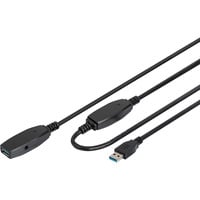 Aktives USB 3.2 Gen 1 Verlängerungskabel, 20 Meter schwarz, Repeater Kabel