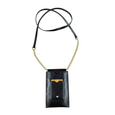 Umhängetasche "Handytasche", Damen, Gr. B/H/T: 17cm x 10cm x 1cm onesize, schwarz, Leder, COLLEZIONE ALESSANDRO, Taschen Umhängetasche, aus Leder, mit Kreditkartenfach
