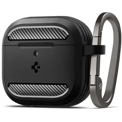 Spigen Rugged Armor - Hülle für Apple AirPods 4 (Matte Schwarz)