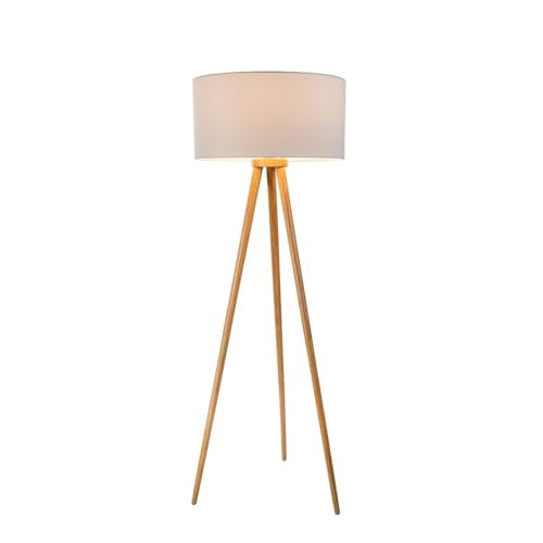 Stabilo Nino vloerlamp in wit, bruin en hout