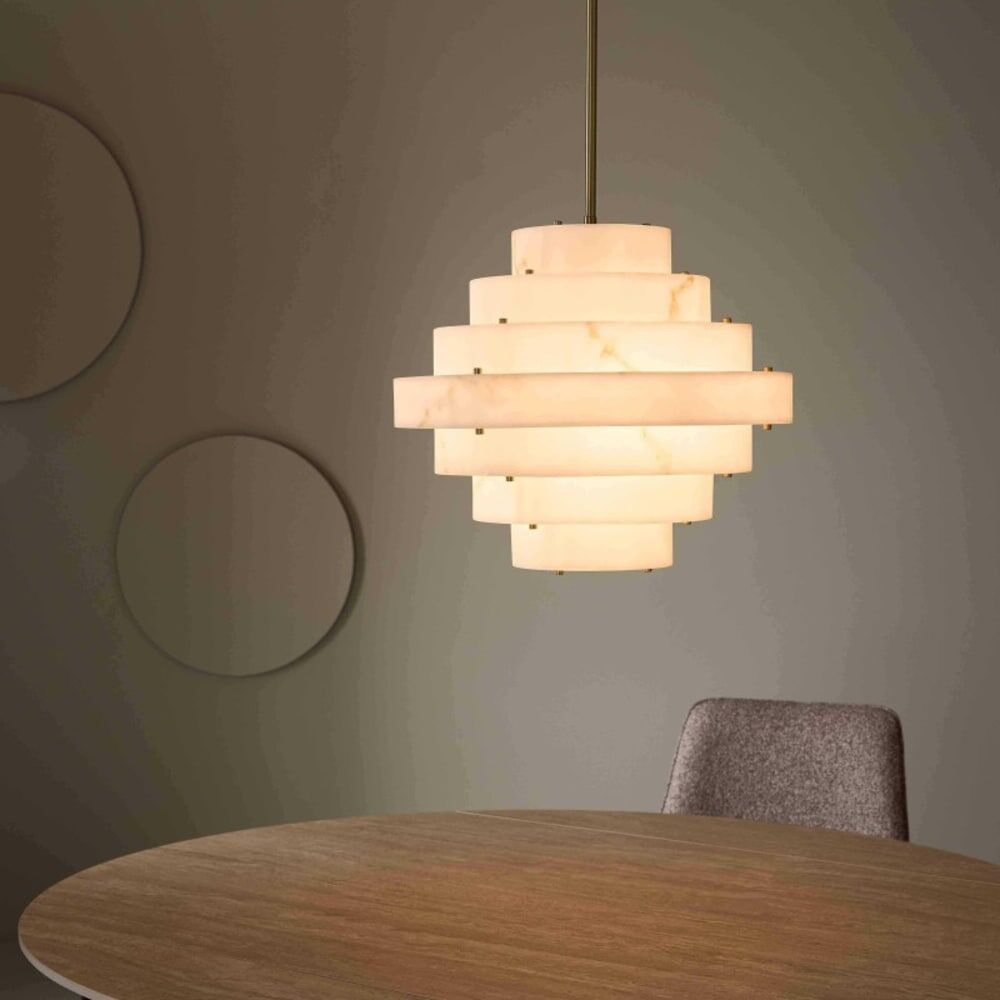 Signature Lustre aspect albâtre Beige 50x45x50cm