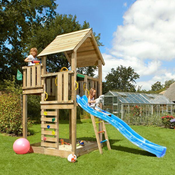 Jungle Gym Palace 2.1 Legetårn M/blå Rutsjebane