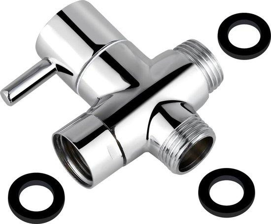 Rusee 3-weg omstelventiel van messing, 1/2" (20 mm), chroom gepolijst