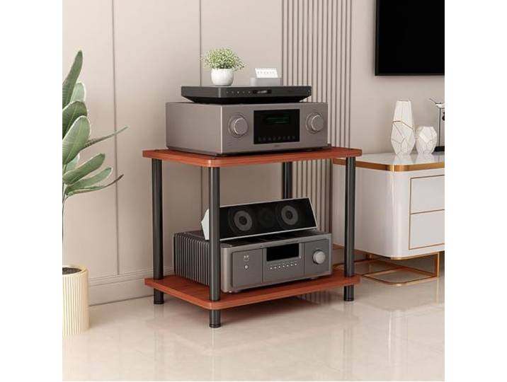 HLDJYLZS 2 Ebenen Großes Verstärkerrack, HiFi-Audio-Ständer, CD-Schrank Großformat, Offene Ablage, Röhrenverstärker, Class-A-Verstärker, CD-Player, HiFi, Heimkino