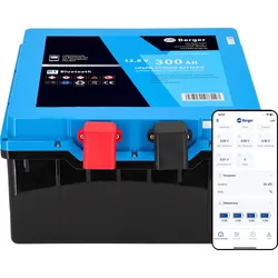 Berger LiFePO4 Lithium Untersitz Batterie Pro 300 Ah 12 V mit Bluetooth & Heizung