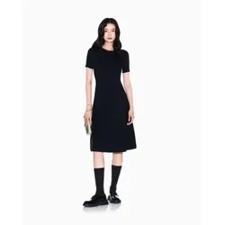 A|X Armani Exchange für Damen. XW001885AF10352UC001 Silhouette Kleid schwarz (L), Lässig, Klassisch, Viskose, Kurzarm