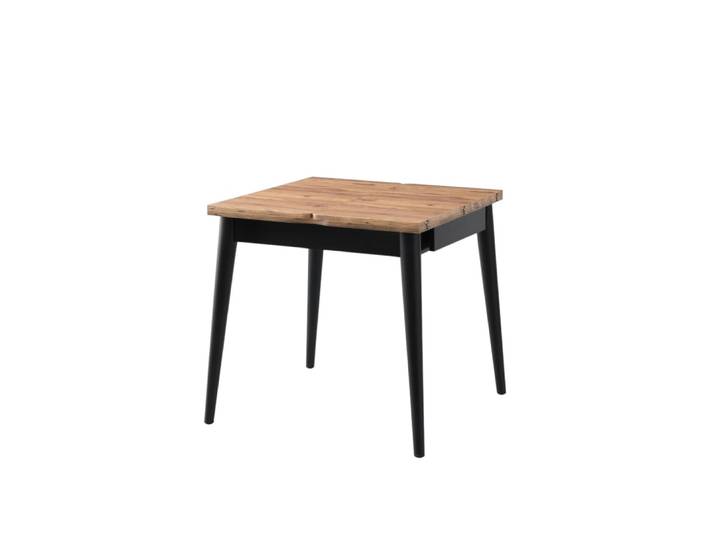 Table à manger carrée extensible 80-160 décor pin