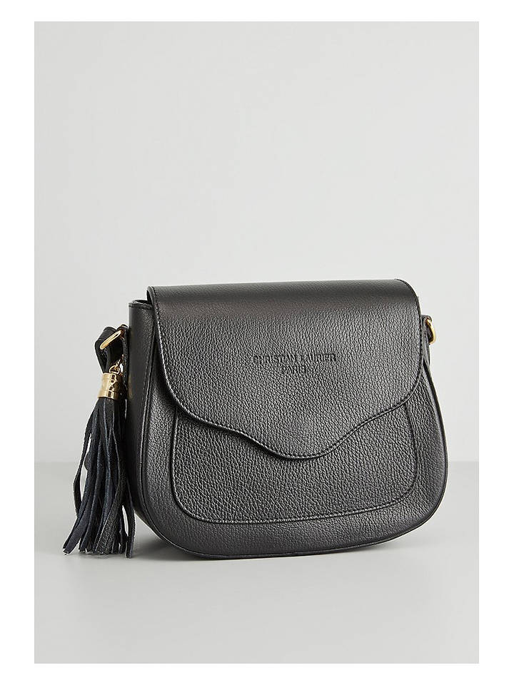 Christian Laurier Leder-Umhängetasche "Ina" in Schwarz - (B)24 x (H)18 x (T)11 cm - onesize