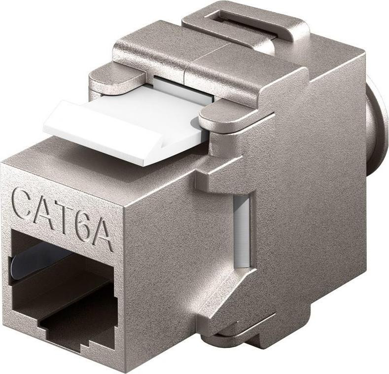Goobay KeyStone Jack Cat 6a 500MHz RJ45 STP afgeschermde netwerkaansluiting gereedschapsvrij