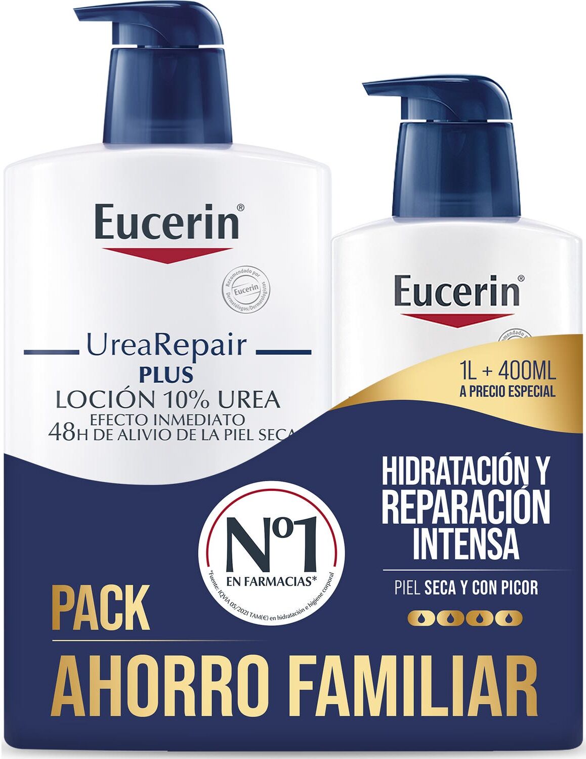 Eucerin Pack UreaRepair Plus Loción 10% Urea 1L+400ml