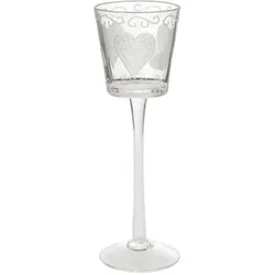 Golden Etched Heart Votivkerzenhalter mit Fuß groß