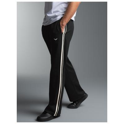 Jerseyhose TRIGEMA "TRIGEMA Jogginghose mit weitem Bein", Herren, Gr. M, Normalgrößen, schwarz, Sweatware, 70% Baumwolle, 30% Polyester, Basic, Hosen Jerseyhose