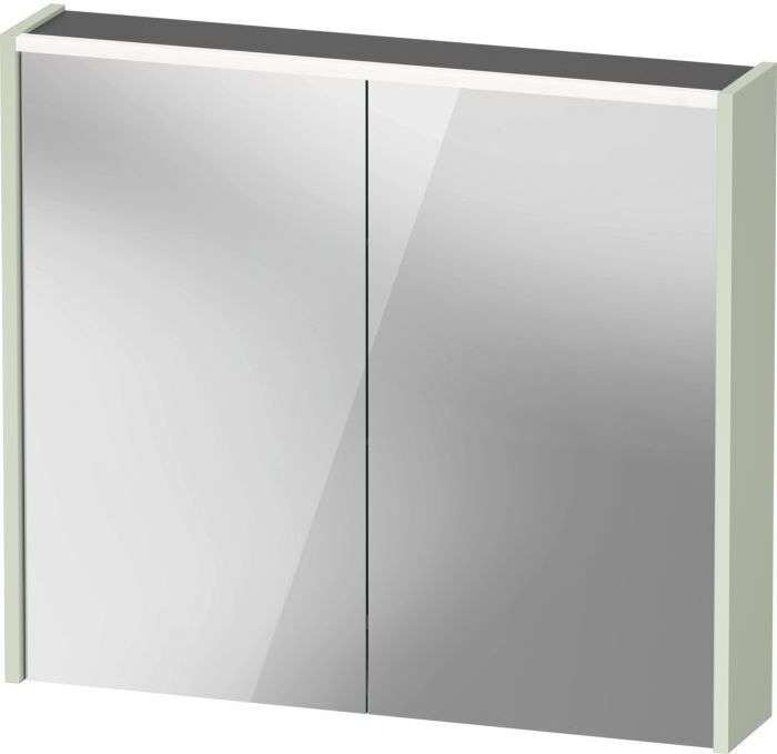 Duravit D-Code Spiegelschrank Verspiegelt DC71060HHHH1000 800x700x148, Blassgrün Matt, Steckdose E, LED Beleuchtung