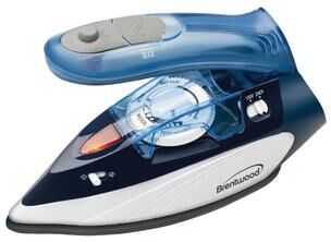Brentwood 1100 Watt Dual Voltage Nonstick Travel Iron with Steam in Blue