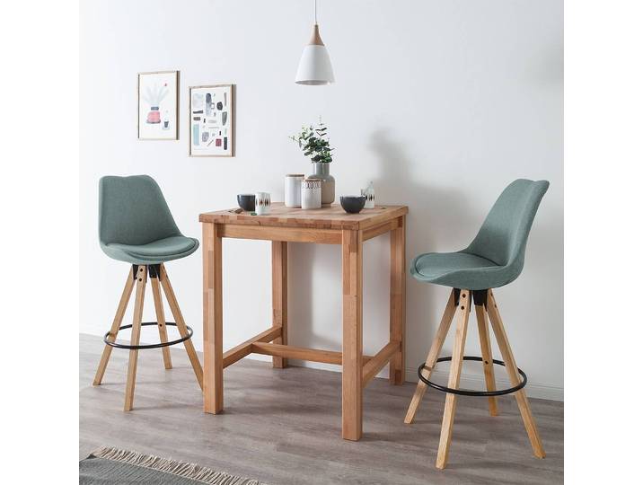 Barstuhl 49 x 112 x 55cm 4er Set Webstoff Cors: Mintgrau