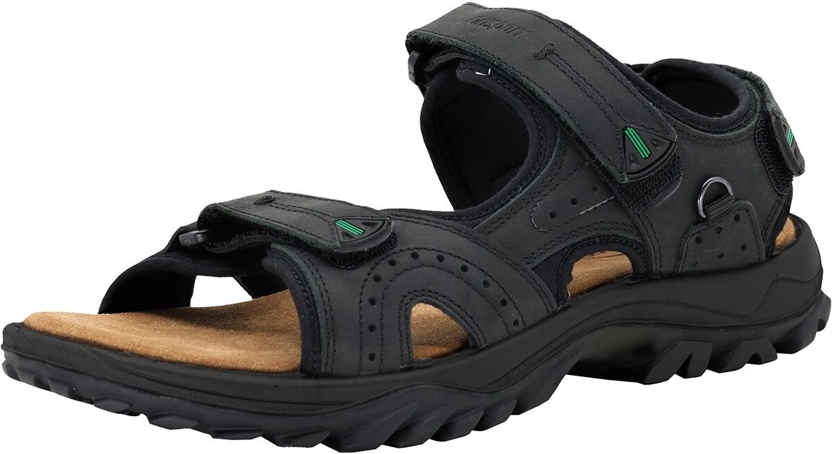 Sandale GRISPORT "Sandale", Herren, Gr. 45, schwarz, Obermaterial: 100% Rindnubukleder CNU., Schuhe Sandale
