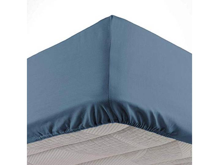 Douceur d'Intérieur\, Drap Housse (140 x 190 cm) Oscar Bleu Nuit\, Microfibre Unie