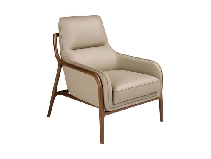 Fauteuil en cuir vison