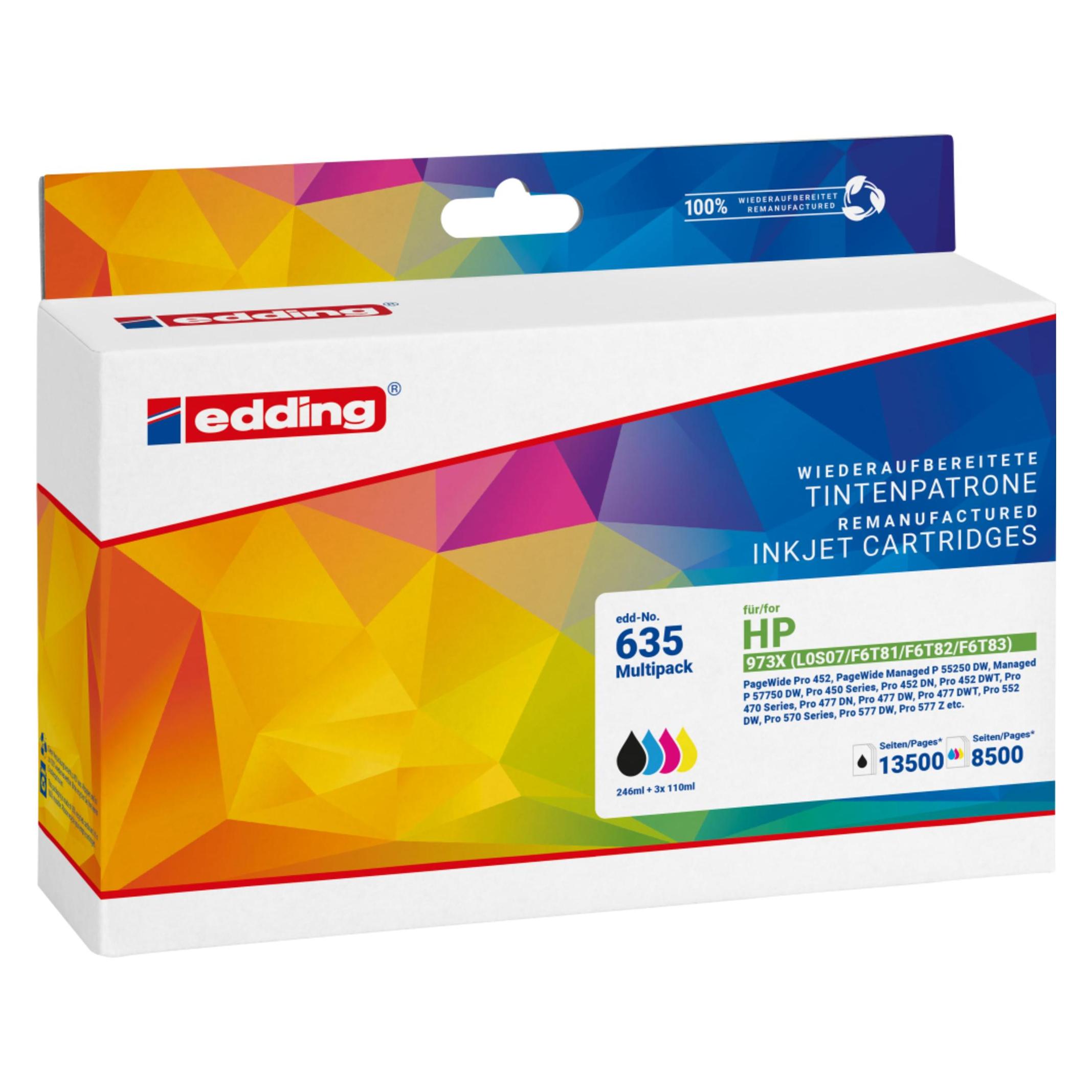 Edding Tinte Kombi-Pack (BK, C, M, Y) (18-635)