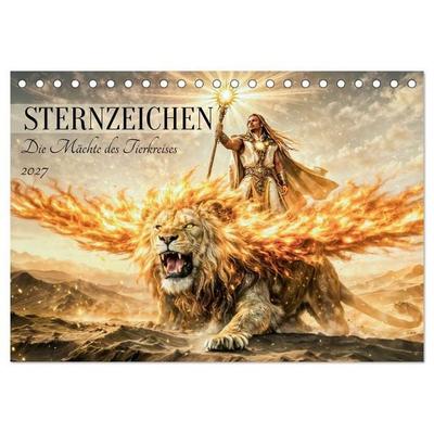Sternzeichen - Die Mächte des Tierkreises (Tischkalender 2027 DIN A5 quer), CALVENDO Monatskalender