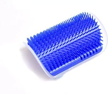 Pet Hub Corner Scrubber Massager Cat Scratching Brush & Comb For Grooming & Relaxation Blue 13x8.5cm