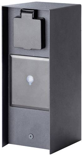 BOLD 10426 Gartensteckdose 3fach Anthrazit ohne Kabel, mit Schalter, mit Timer, per App steuerbar, programmierbar